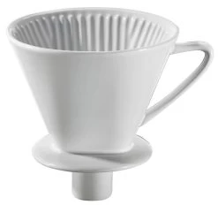Cilio Koffiefilter Met Mondstuk Maat 4 Keramiek Wit