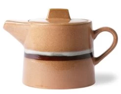 HK Living 70's ACE6881 Stream Theepot 1,2 Liter Aardewerk Oranje-bruin -Thee En Koffie ace6881 eg