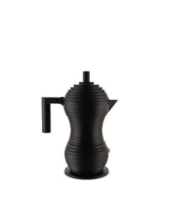 Alessi Pulcina Percolator 3-kops Aluminium Volledig Zwart