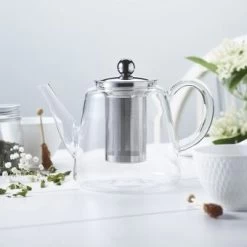 Cristel Jasmin Theepot 1,2 Liter Rvs/glas -Thee En Koffie theiere jasmin en verre 1 2 l th120vj theieres par cristel